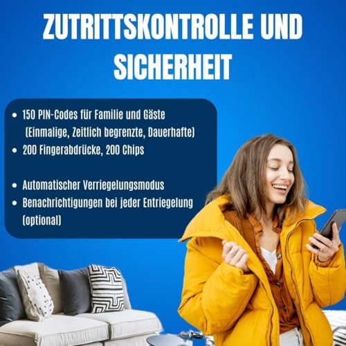 Verrou électronique serrure connectée Bluetooth empreinte argent 85mm - 6