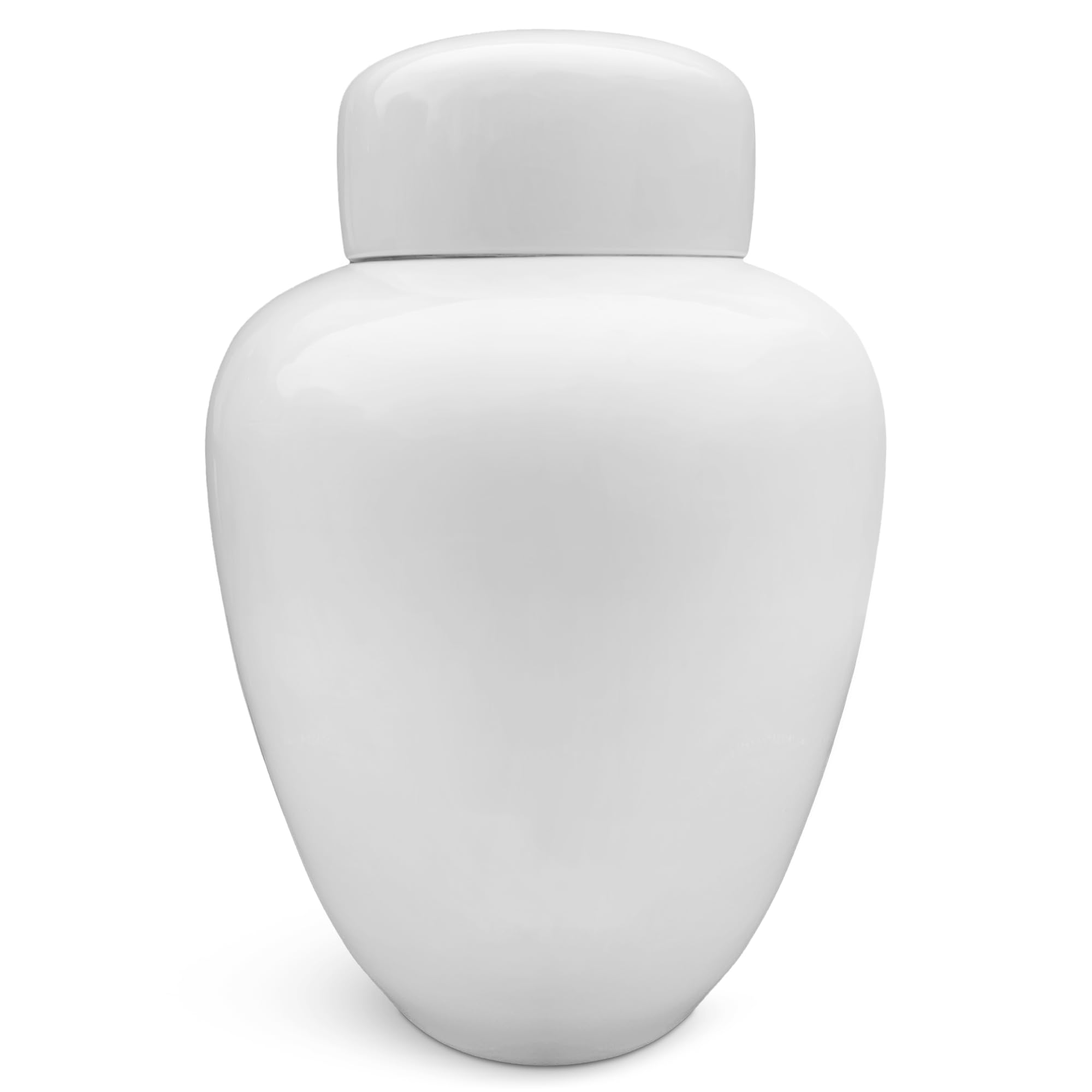 Modern Serenity, Elegant Ceramic Cremation Urn for Adult Female or Male Ashes, Large Decorative Burial Urns for Human Ashes of Women or Men, Chic Cream Memorial Keepsake for Funeral or Home Display