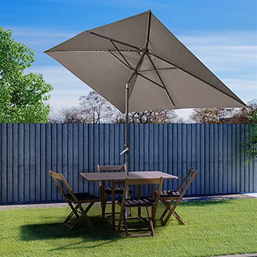 Parasol rectangular de aluminio marrón de 3x2m para terraza y jardín exterior de CLSDRZC 5