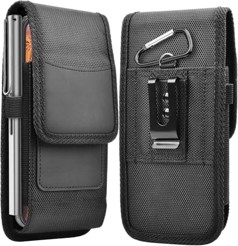 Image of Men's XXL Mobile Purse Holster - Waist Belt Clip Pouch and Nylon Cell Phone Case with Card Holder - Durable Mobile Phone Bag for Convenience and Security