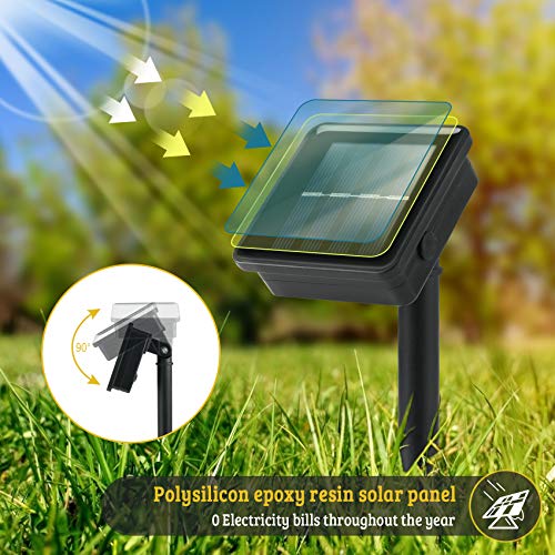 Solar Rope Lights, 2 Pack 8 Modes Solar Rope Lights Outdoor Waterproof IP65 with 100 LED, 40 Feet Solar Tube Lights for Poolside, Garden, Fence, Walkway (Cold Light)