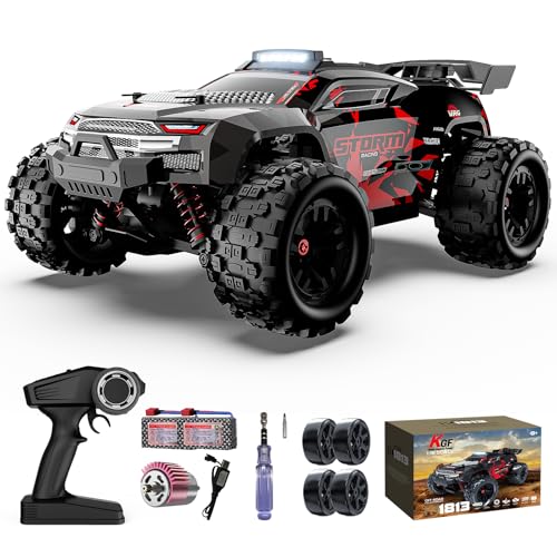 Remote Control Car 1:18 All Terrain RC Cars, 40 KPH High Speed Remote Control Truck, 4WD Electric Vehicle, Off-Road RC Truck with 2 Rechargeable Batteries, 2.4Ghz Remote Control Car for Kids & Adults