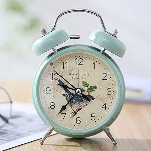 Wecker für Kinder zu No Noise Alarm No Tick Simulation Quartz 4 Zoll große Zifferblatt mit kleinen Nachtlicht Kinder Lernen