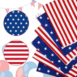   Whaline-6Pcs-Patriotic-Cotton-Fabric-Bundles-18-x-22-Inch-Star-Stripe-Fat-Quarters-4th-of-July-Quilting-Patchwork-Squares-Sewing-Fabrics-for-Independence-Day-DIY-Handmade-Crafting-Home-Party-Decor
