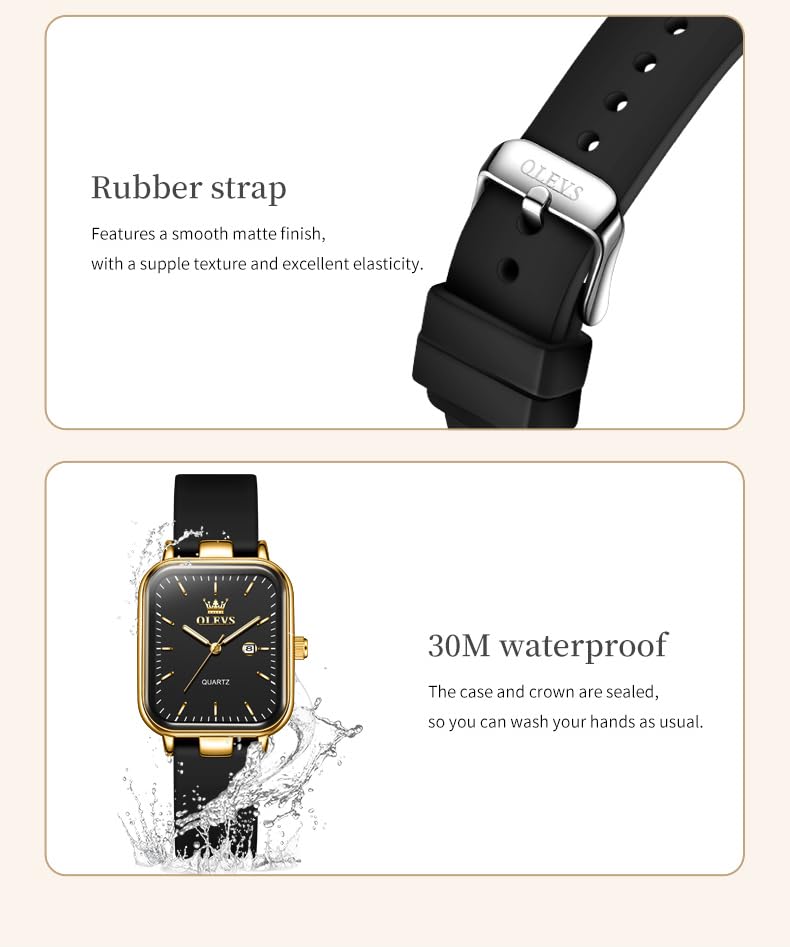 Image of OLEVS Watch for Women Analog Quartz Original Womens Watch Fashion Ultra Thin Minimalist Silicone Strap Waterproof Slim Watches for Ladies