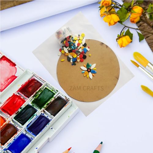 Image of Resin Mosaic Tiles 250 Pcs Multi Color Cathedral Mosaic Tiles 5 Colors 5 Shapes for Arts & Crafts Decoration DIY Projects Eco-Friendly