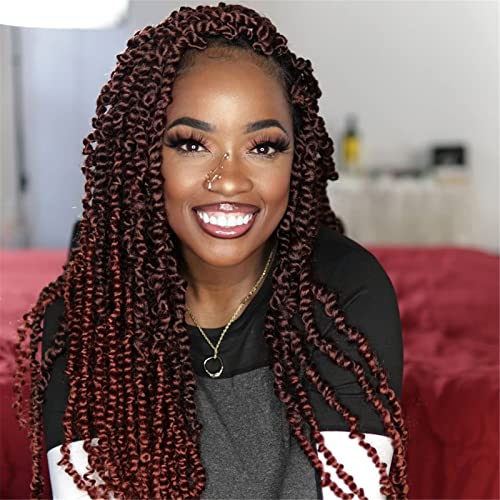 TOYOTRESS Passion Twist Hair - 22 Inch 7packs Ombre Orange Water Wave Crochet Braids Synthetic Braiding Hair Extensions (22 Inch 7Packs, T350)