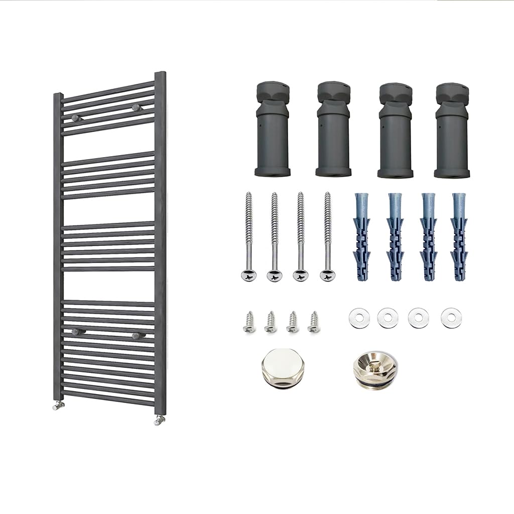 AICAIT Termoarredo Bagno Scaldasalviette Acciaio al carbonio Termosifone Antracitico 1500x450mm