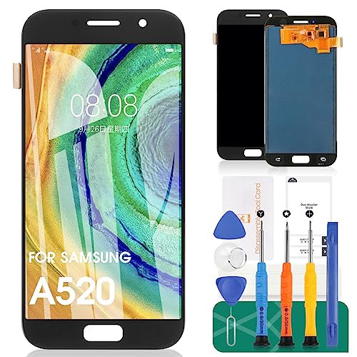 SRJTEK Für Samsung Galaxy A5 A520 LCD-Bildschirm, für A5 2017 A520F A520F/DS A520K A520L A520S TFT-LCD-Display, A5, LCD-Display, Touchscreen, Digitizer, Glas, Sensor, Ersatzteile, Reparatur (schwarz)