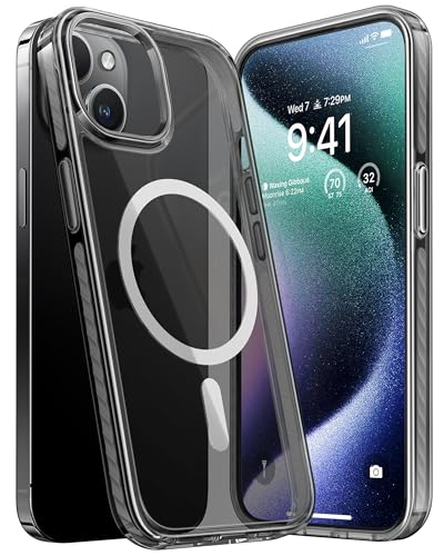 TORRAS Magnetic Shockproof for iPhone 15 Case [Military Grade Drop Tested][Compatible with MagSafe][Non-Yellowing] Cushion Anti-Scratch Back Slim Protective Cover for iPhone 15 Case, Black