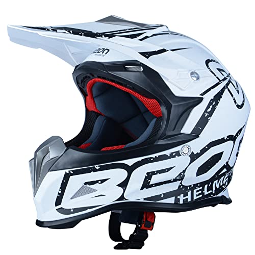 BEON Adult Dirt Bike Helmets Motocross ATV Dirtbike BMX MX Offroad Full Face Motorcycle Helmet, DOT Certified Model B602