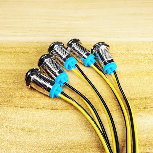 Gebildet 5 peças 10mm LED Metal Indicador Luz 110V-220VAC Lâmpada de Sinalização À Prova D'Água (Az