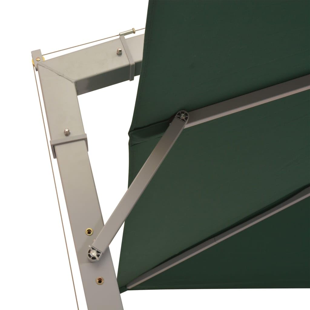 Parasol przeciwsłoneczny 300 x 300 cm, zielony, odporny na promieniowanie UV, aluminiowy maszt z mechanizmem korbowym, wolna przestrzeń na taras, do ogrodu, ochrona przed słońcem