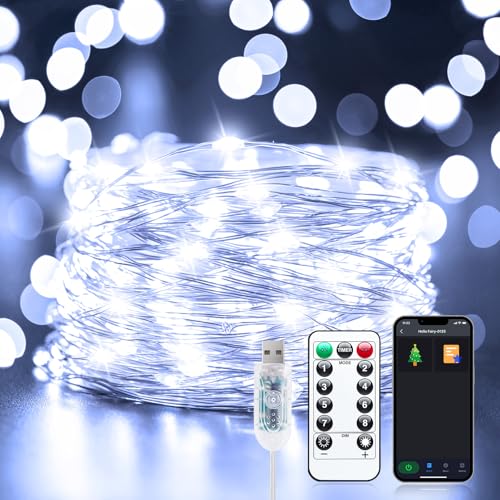 USB Fairy Lights Plug-in, 2 Pack Smart 33FT 100LEDs Bluetooth
