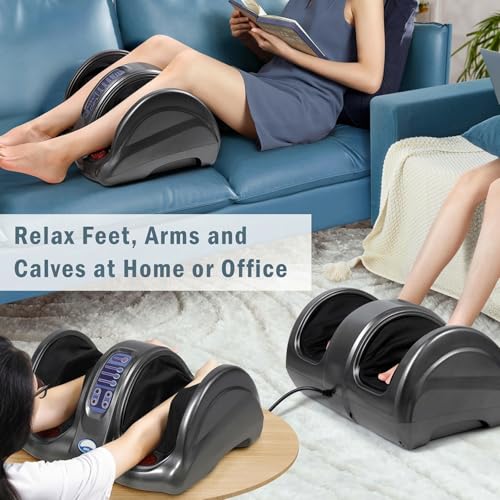 Image of ARG Healthcare Foot Massager Machine With Kneading, Rollers & Heating Function | 3 Intensity Level With Custom Settings | Corded Electric Foot, Leg Massager fot Pain Relief Also used as Calf, Arm, Thighs Message (Silver)