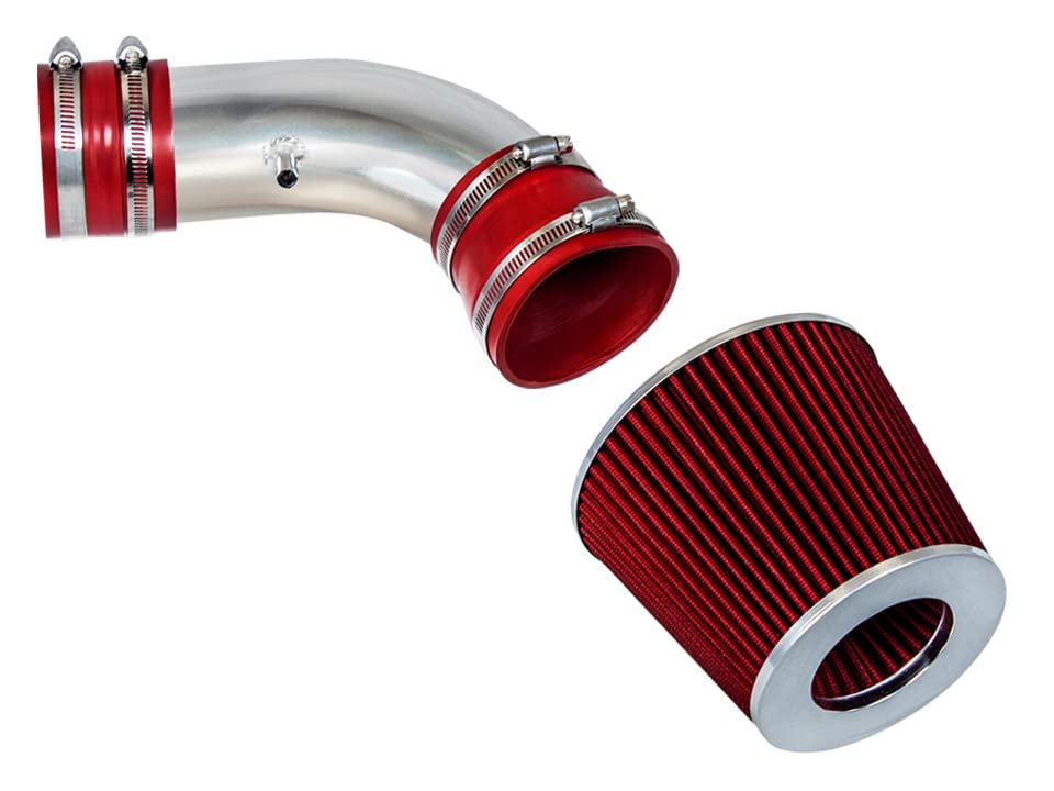 Rtunes Racing Short Ram Air Intake Kit + Filter Combo RED Compatible For 04-07 Pontiac Grand Prix V8 5.3L