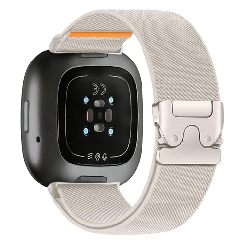 Fitbit バンド for Versa 4/Versa 3 /Sense 2/Sense1 対応 伸縮性ナイロン交換ベルト|パラシュートバックル・通気設計 調整可能 男女兼用スポーツ腕時計バンド