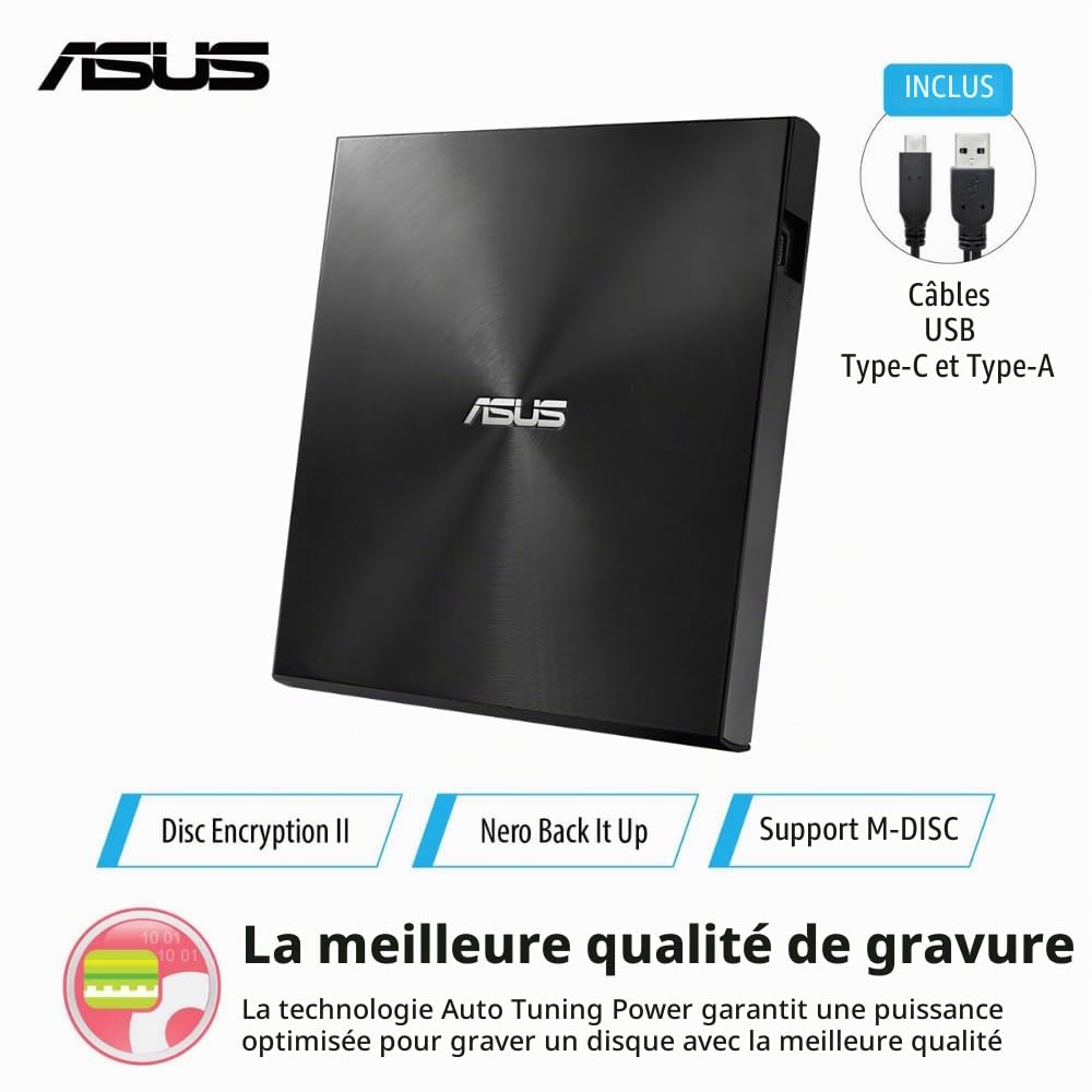 ASUS DVD RW DVD-REC SDRW-08U9M-U/BL 050mAh/2.4A, SDRW-08U9M-U_BLK_G_AS (SDRW-08U9M-U/BL 050mAh/2.4A)