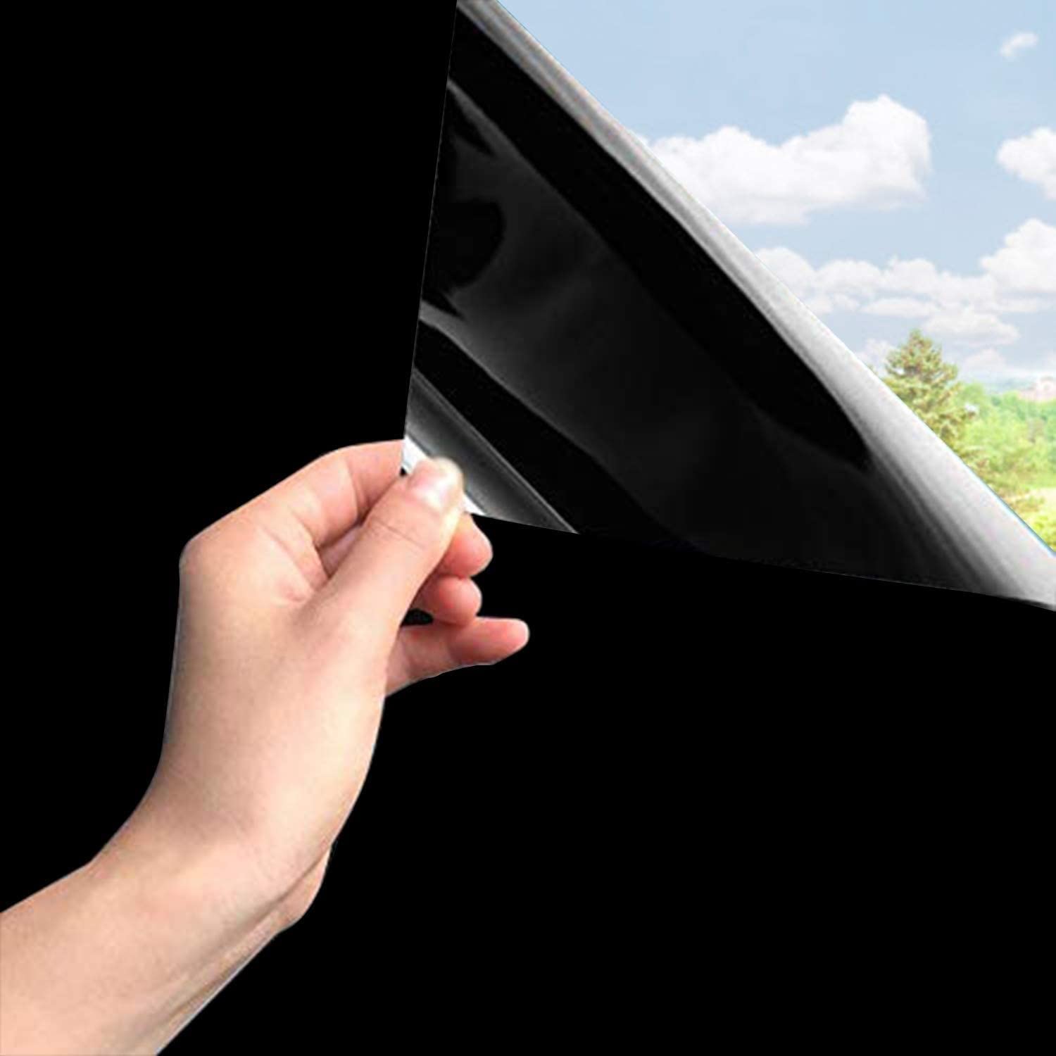PSSC Window Film Total Blackout Privacy Glass Block Out 100% Light Black Tint Standard 51cm x 1m