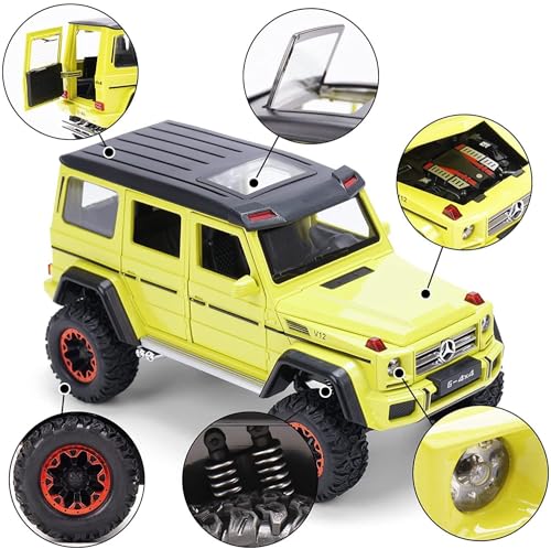 Image of 1:24 Scale Big Size Mercedes Benz AMG G500 Toy Car | Metal Pullback Diecast Car for Kids with Openable Doors, Sound, Light Effects, White