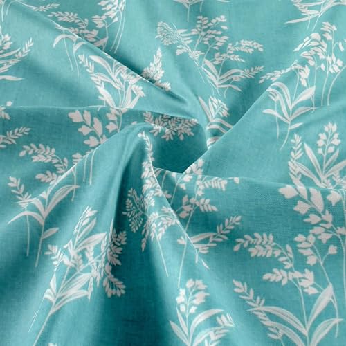 Image of VOMZER Premium 320 TC Fitted Bed Sheet with Full Elastic - Deep Pocket Design - Wrinkle Resistant Fitted Bedsheet 36x72 Single Aqua Lily