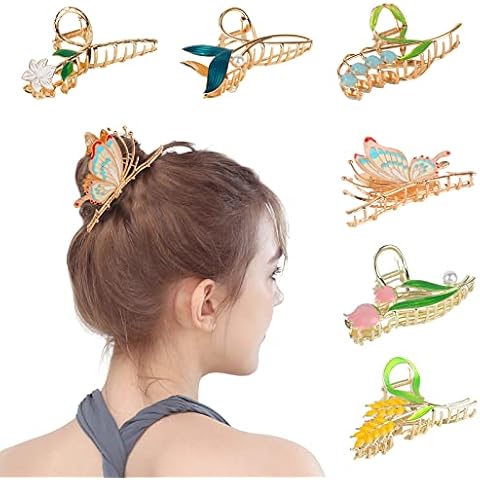 FENGQ 6 PCS Rutschfeste Haarspangen Cover