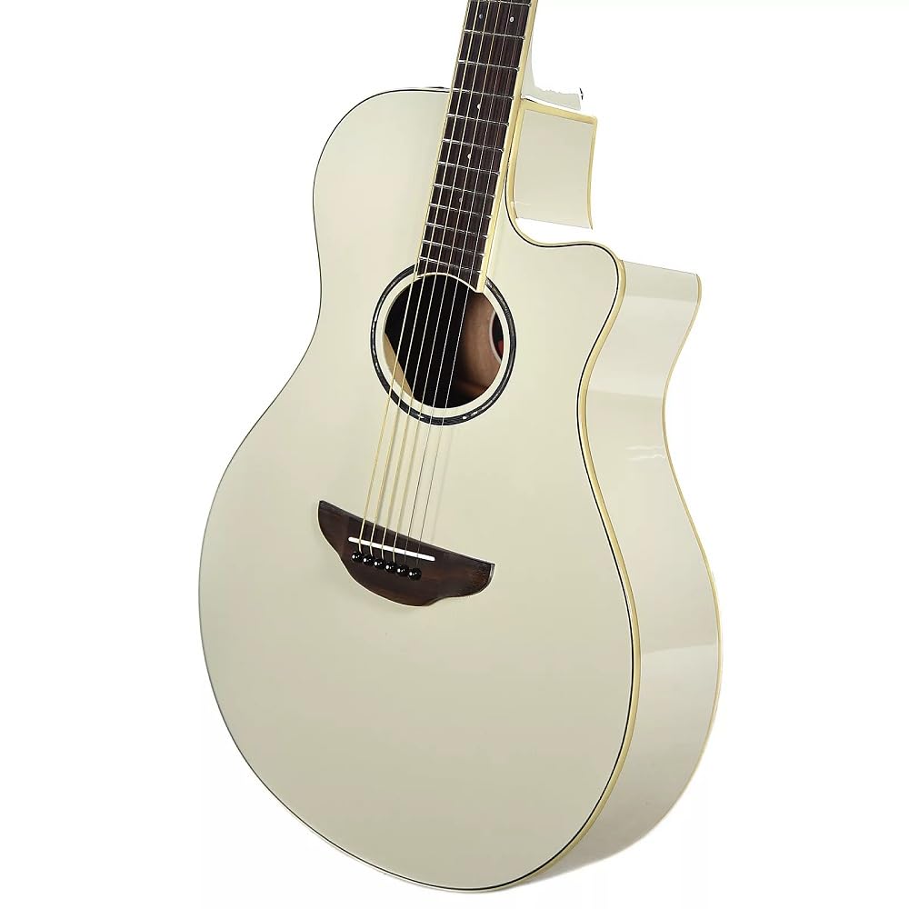 Yamaha FX600 ホワイトアコースティックギター Yamaha APX600 Acoustic Electric Guitar (Vintage White) (Restock
