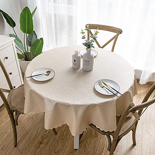 Tafelkleden Rond PVC Antifouling En Waterdicht Restaurant Outdoor Tafelkleden Champagne goud-140 cm - Image 3