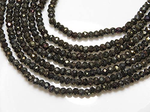 Spinel noir perles de 3.5mm facettées pour éviter les bijoux ternes sans éclat