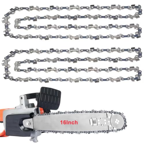 2 Pack Chainsaw Chain for 16 Inch (40cm) Bar 3/8 LP 0.050 Gauge 57 Drive Links Low-Kickback Chain Replacement Chainsaw Chain Compatible for Titan Black&Decker and More (91PJ057X)