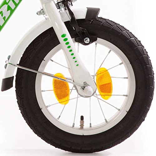 Bibi Kinderfahrrad 12 Zoll mit Rücktrittbremse Fahrrad Kinderrad Grün Weiß – Bild 6