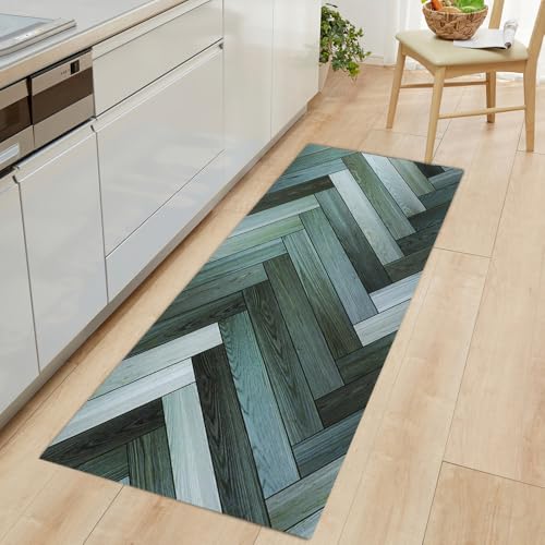 Master House Biancheria: Alfombra para cocina antideslizante fabricada en Italia, antimanchas, multiusos para cocina, salón, lavable en lavadora, parquet, 52 x 100 cm, parquet madera (gris, venta por