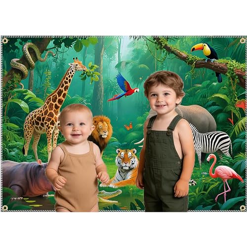 Fondo Fotográfico Jungla 7x5ft para Decoración y Fotos miniatura 7
