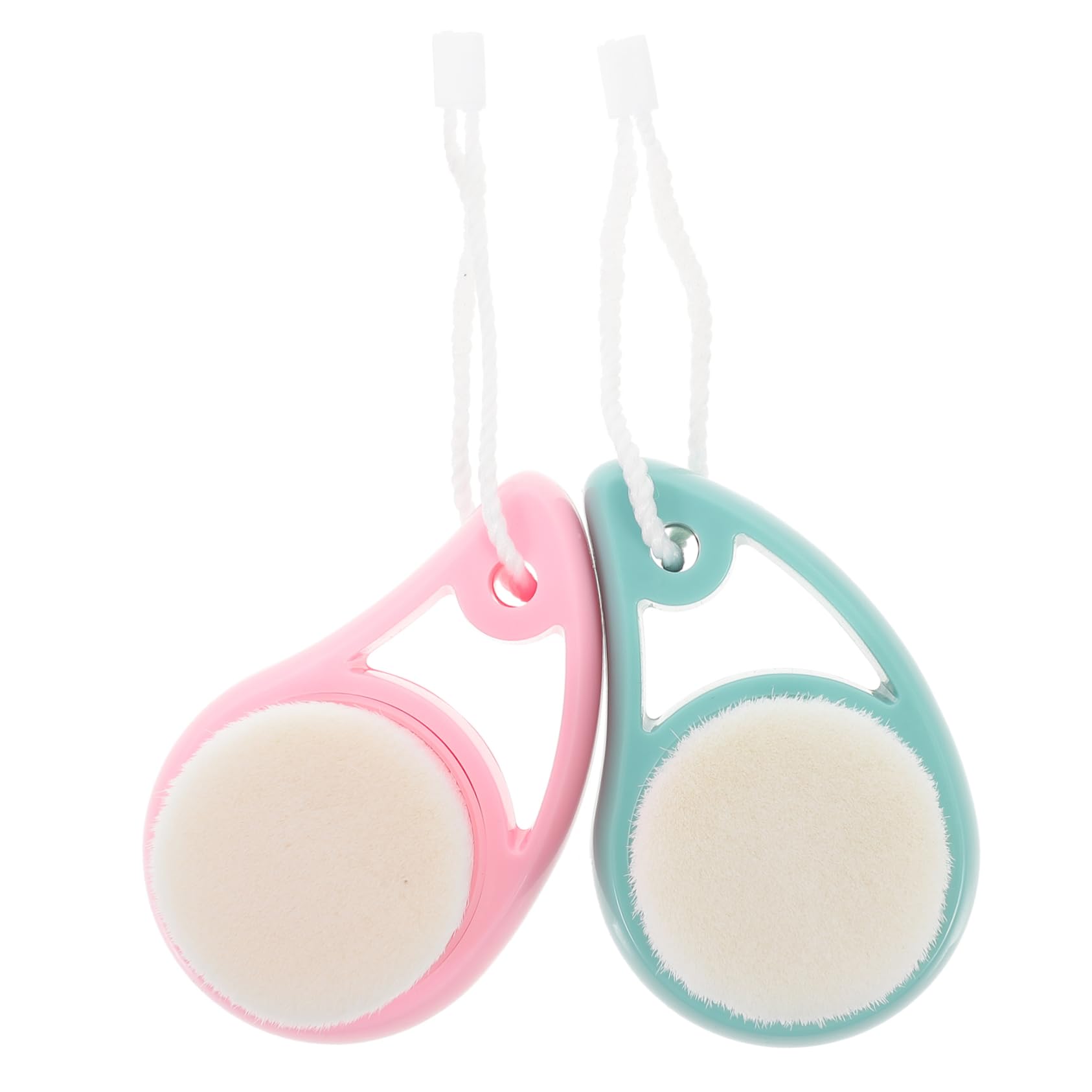 BESTYASH Facial Scrubber Exfoliator Brush 2pcs Gentle Face Cleaning Brush for Makeup Removal Soft Bristles Skincare Tool for Men Women Travel-Sized