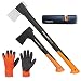 Produktbild FISKARS© Set Spaltaxt X21 - L + Universalaxt X10 - S + Xsharp Axt- und Messerschärfer + Handschuhe