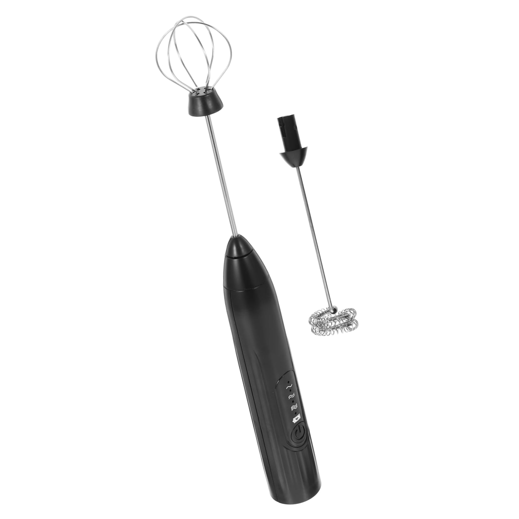Frother Handheld Small Hand Mixer Electric Mixer USB Rechargeable Egg Whisk for Blending Whisking Beating Stirring Black Power