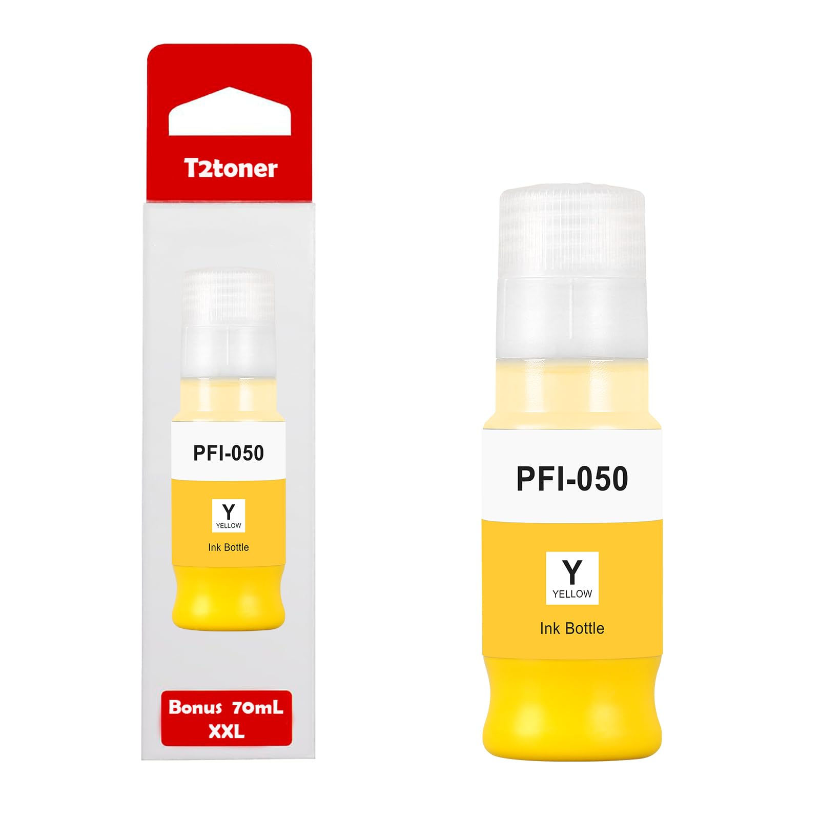 PFI-050 PFI050 Yellow Ink Tank Ultra Replacement for CAN PFI-050Y 5701C001 Pigment Ink Tank 70ML Compatible PFI 050 Ink Bottle for ImagePrograf TC-20 TC-20M TC-21 TC-21M Large Format Bottle(1-Pack)