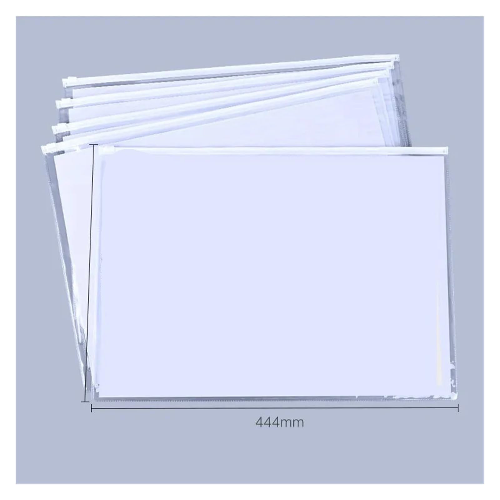 Cartelline Trasparenti 10/20 pezzi borsa in PVC trasparente con cerniera A3 for file impermeabile for documenti A5 A4(Light green)