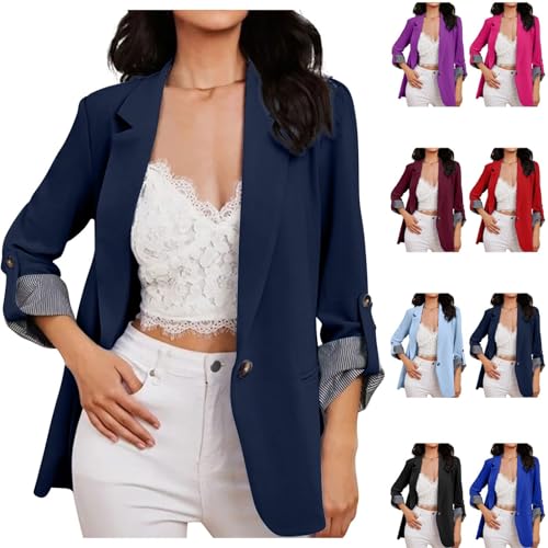 Blazers for Women 2025 Casual Business Suit Jackets Long Sleeve Work Office Lightweight Soft Solid Color Coats