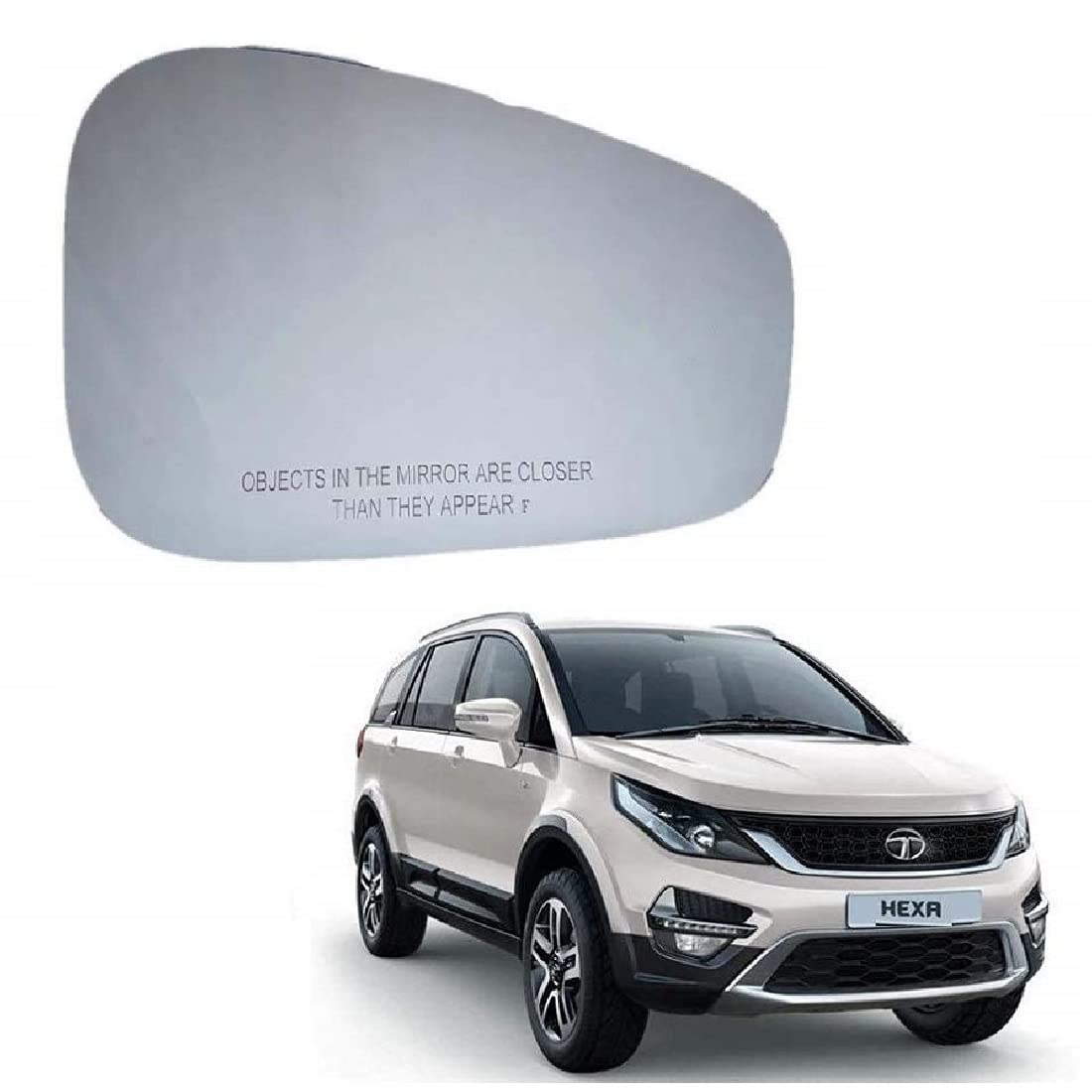 STYCARO-Side View Mirror Glass compatible with Tata Hexa 2017-2020 Model -Non-Heated (RIGHT DRIVER SIDE)-image-26