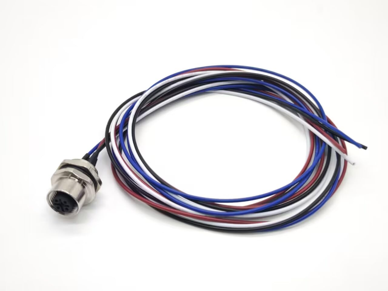 Connecteur M12 Code A Femelle 4 Broches - Montage Panneau à Souder - IP68, Pour Capteurs, Automatisation