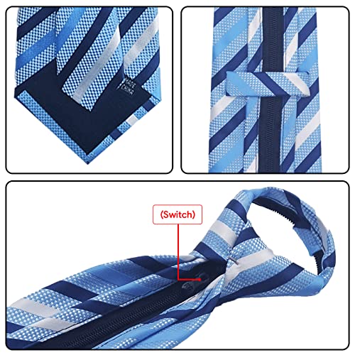 Besmodz Easy Ties For Men Classic 6 Pcs Pretied Zipper Tie Striped Formal Wedding Necktie Set #TOP3
