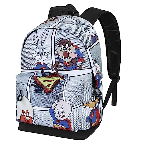 Looney Tunes Super Tunes-Mochila HS FAN 2.0, Gris, 30 x 41 cm,