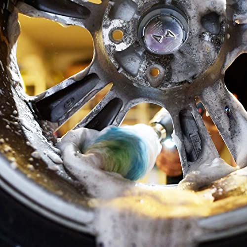 TWISSTAR® Felgenbürste - Der Felgenreiniger als Bürstenaufsatz für Akkuschrauber und Bohrmaschine - Für Auto und Motorrad - Geeignet für Alufelgen u.v.m. - Profi-Tool zur Autoreinigung