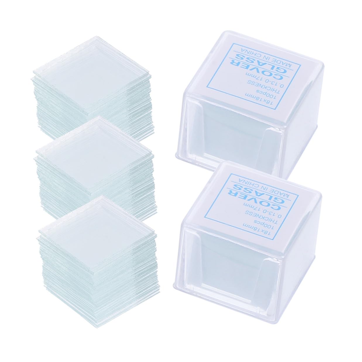 500Pcs Transparent Glass Coverslips for Microscopy Cover Slips Compatible with Compound and Stereo Microscopes for Laboratory Specimen Preparation and Educational Use