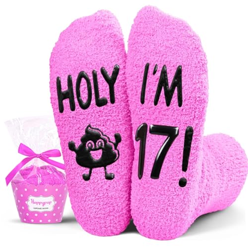 HAPPYPOP 17th Birthday Gifts for Girls - Socks for 17 Year Old Girl Birthday Presents for Teenage Girls