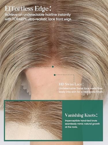 Image of 7x4 HD Swiss Lace Front Wig for White Women, Blonde Straight 100% Remy Human Hair Bob Wig for Daily Use (20 Inch)