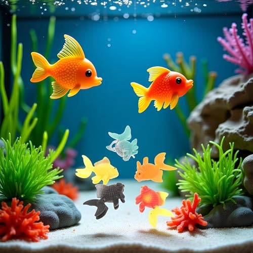 Image of 5 Pcs Multicolor Lifelike Reusable Plastic Artificial Moving Floating Fishes Ornament Decorations for Aquarium Fish Tank Random Color Pet Supplies Popular, Aquarium Decor Thematic Ornaments