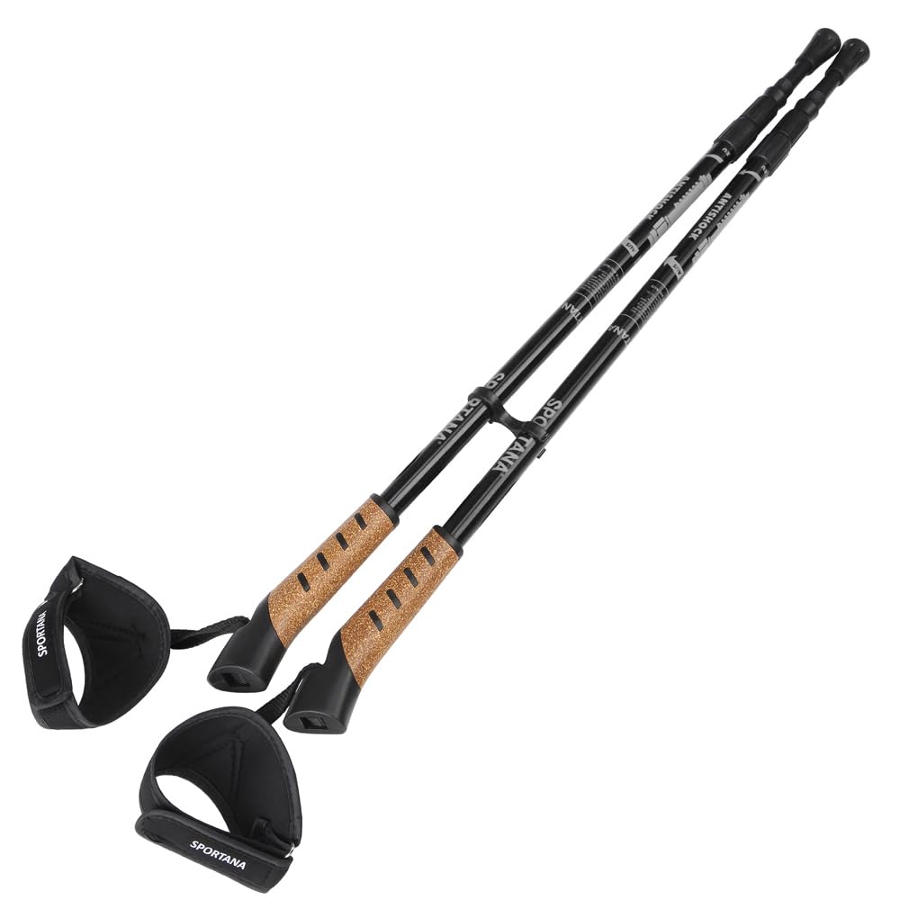 Wanderstöcke Teleskop Aufsätze Gummipuffer Nordic Walking Stöcke Verstellbar 68-135cm Dämpfung Leicht Alu Kork Herren Damen Trekkingstöcke