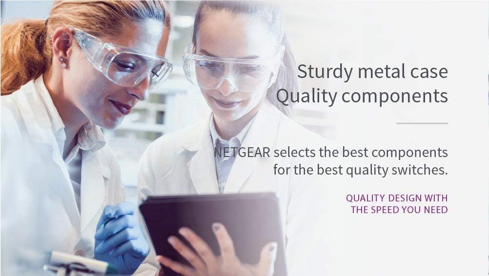 NETGEAR 8-Port Gigabit Smart Managed Plus Switch, ProSAFE Lifetime Protection (GS108Ev3) (Renewed)